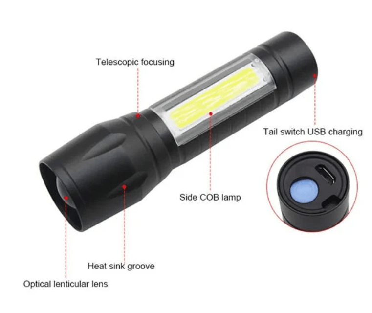 Lampara Tactica Recargable Usb Linterna