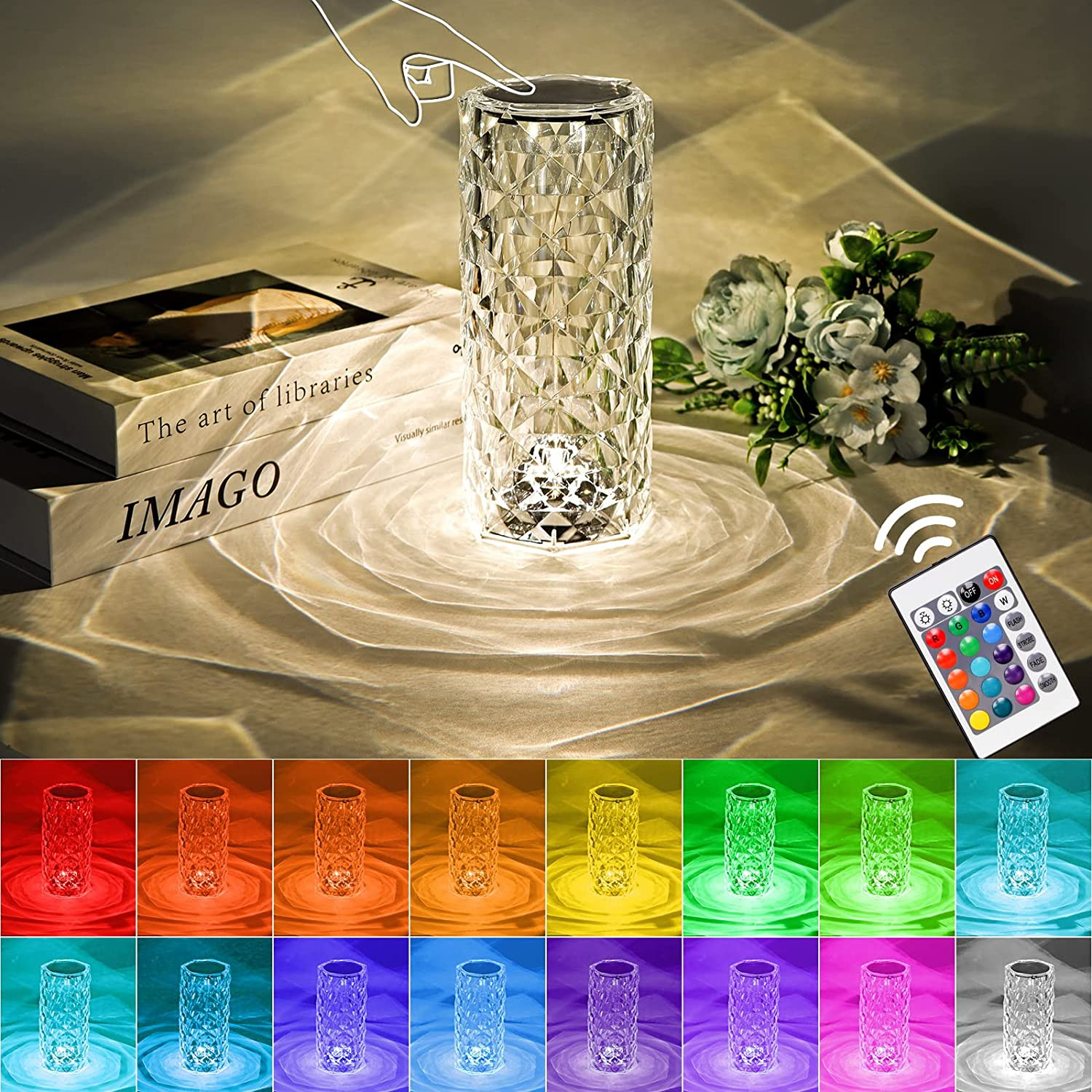 Lampara RBG de Vidrio Prisma con Control