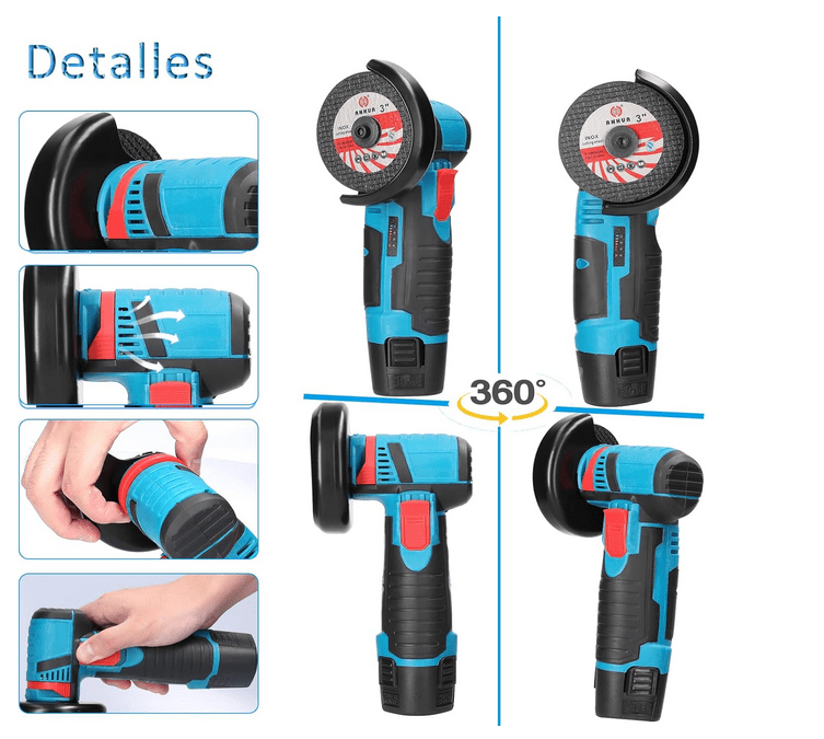 Kit Amoladora Esmeril Angular 2 Baterias
