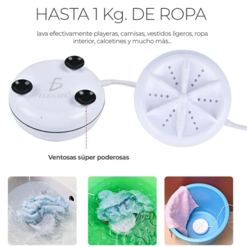 Mini Lavadora Portátil Usb Ropa Turbina