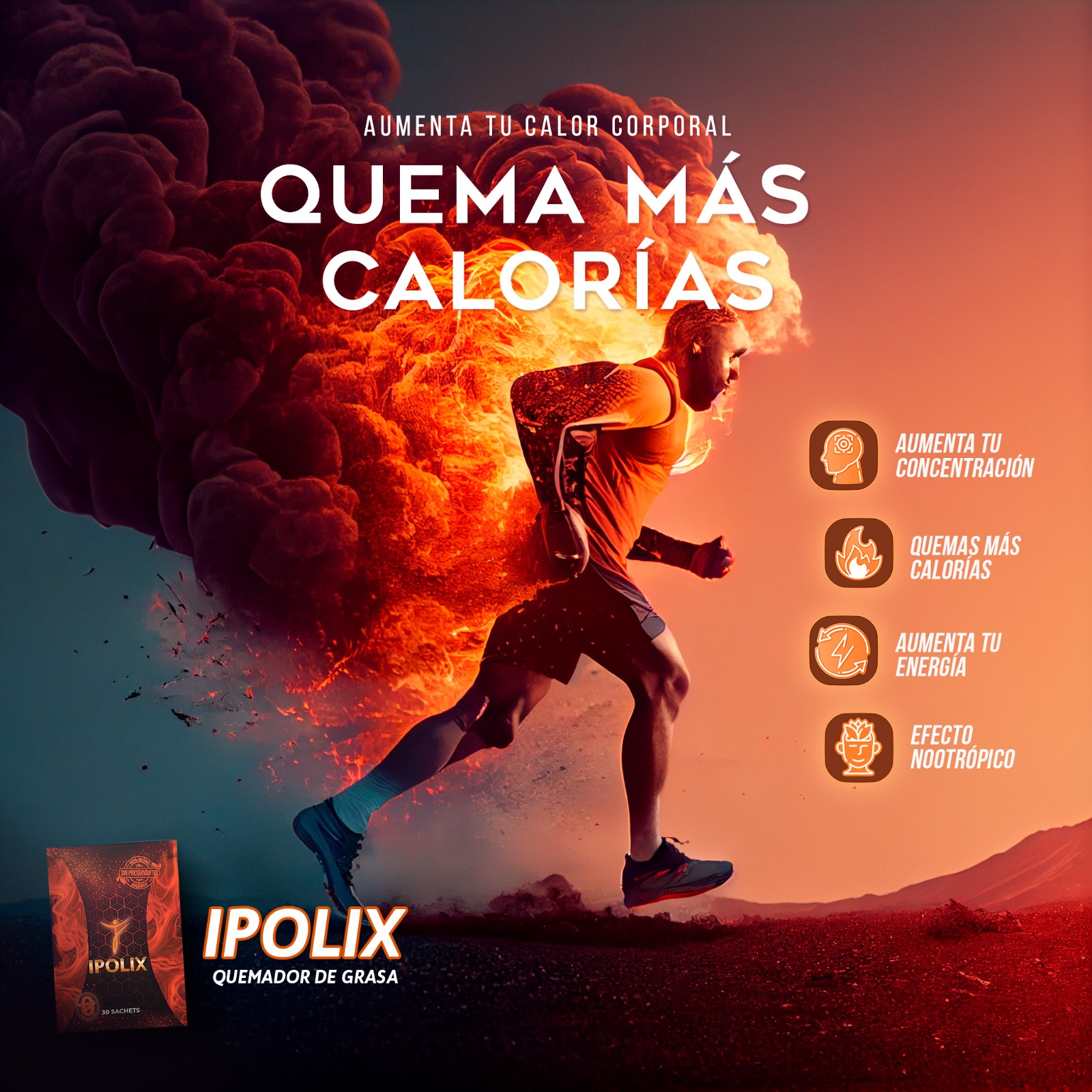 30 sobres IPOLIX Quemador natural.