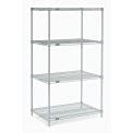 Nexel Estantería de alambre ajustable, 4 niveles, estante de almacenamiento comercial con certificación NSF, 21″ x 30″ x 63″, epoxi plateado