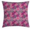 Ambesonne Funda de cojín rosa y gris, estilo garabato, diseño de flores circulares arremolinadas, floración ornamental, funda de almohada decorativa