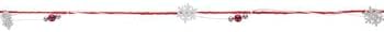 Cinta de Navidad de yute con cuentas de copo de nieve rojo – 15 pies
