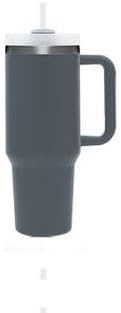 Vasos de acero inoxidable de alta calidad, vaso de 40 onzas con asa, tapa y pajilla, ideal para hidratación, botellas de acero inoxidable duraderas