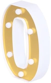 Efavormart – Letras de marquesina dorada 3D de 6 pulgadas, 5 letras LED iluminadas, color blanco cálido, 0