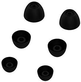 ALXCD Puntas para los oídos para presentar auriculares Echo Buds, 6 pares de puntas de silicona de repuesto, aptas para presentar Echo Buds, negro,