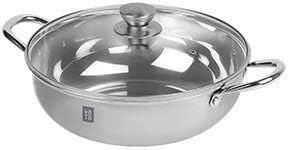 Koto, Koto – Olla caliente Shabu Shabu de acero inoxidable 188 con tapa de vidrio templado, 11.0 in (11 pulgadas)