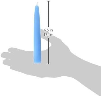 Velas cónicas de 12 piezas, 6 pulgadas, azul claro