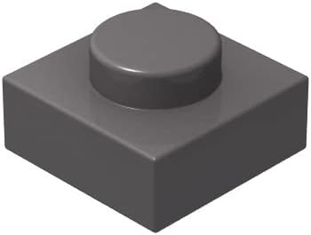 Platos grises clásicos a granel, placa gris oscuro 1×1, placas de construcción planas 200 piezas, compatibles con piezas y piezas de Lego 1×1 placas