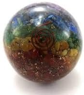 Spiritual Elementz – Bola de piedras preciosas de orgón de 7 chakras para reiki y decoración del hogar, cristales y piedras curativas,