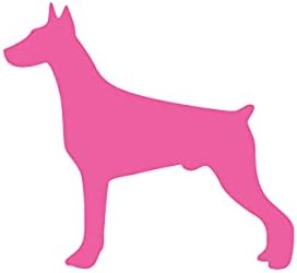 Doberman – Calcomanía para amantes de los perros, refugio para cachorros, auto, camión, SUV, computadora portátil (4.5 pulgadas, rosa)