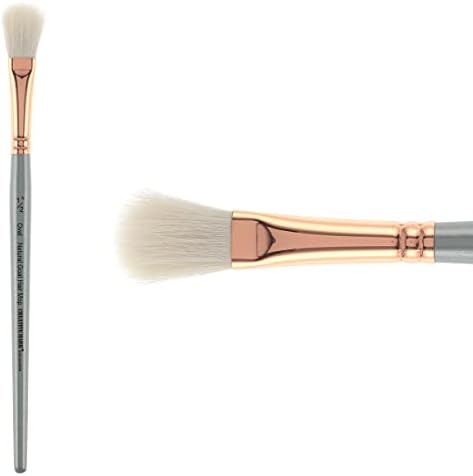 Creative Mark Pinceles de pelo de cabra blanca natural, pinceles de pintura para pintura acrílica, aceite, acuarela y más, ovalados, tamaño 0.5