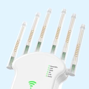 Extensor WiFi, repetidor WiFi de 1200 Mbits (867 MBits 5 GHz + 300 MBits 2,4 GHz), amplificador WiFi con modo repetidorenrutadorpunto de acceso,