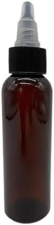 Natural Farms Botellas Cosmo ámbar de 2 onzas sin BPA, paquete de 24 recipientes vacíos recargables, aceites esenciales, cabello, tapa de apertura y