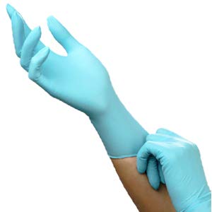HALYARD Guantes azules de nitrilo para examen, sin polvo, no estériles, 5.9 mil, 9.5 pulgadas, azul, talla S, 53101 (caja de 100)
