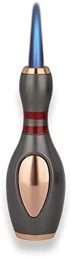 Encendedor de antorcha, fresco, único encendedor de boliche, ajustable, recargable, resistente al viento, regalo para hombres (sin combustible de