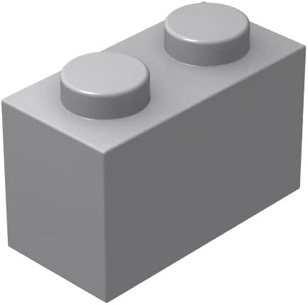 Bloque de ladrillos clásico a granel, ladrillos gris claro 1×2, ladrillos de construcción planos 100 piezas, compatible con piezas y piezas de Lego
