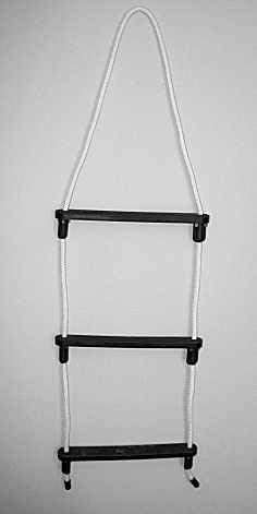 E-Z-TY Escalera de cuerda reutilizable de 3 peldaños (blanco)
