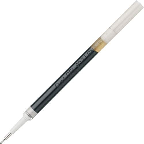 Pentel Tinta de repuesto para bolígrafo de gel líquido EnerGel, 0.028 in, punta de aguja, tinta negra, 1 paquete (LRN7-A) (paquete de 2)