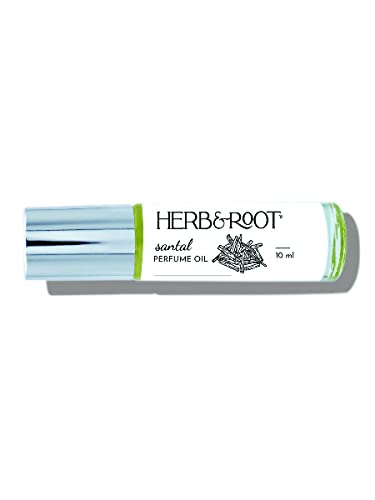 Santal Perfume Oil Rollerball (rollon)  Herb & Root  0.3 fl oz  Perfume Virginia Cedro y Palo Santo, fragancia Smoky Woods para hombres o mujeres