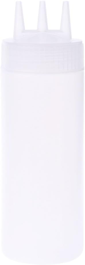 1 botella blanca para apretar, botella exprimible de 3 agujeros, dispensador de condimentos, salsa, vinagre, aceite, ketchup, cruet, condimentos,