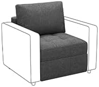 Belffin Sofá lateral de tela sin brazos, moderno módulo de asiento individual para sofá modular extraíble, sofá seccional, gris oscuro