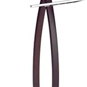 Pilaster Designs Moderno soporte de valet de ropa de madera de nogal y metal cromado Pilaster Designs Moderno soporte de valet de ropa de madera de nogal y metal cromado