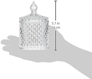 Tarro decorativo para dulces de mariposa para el hogar, recipiente de almacenamiento de bufé de dulces, tarro facetado de diamante de cristal