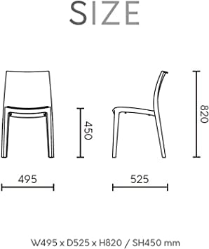 Lagoon Sensilla – Silla de comedor apilable (4 unidades), color verde
