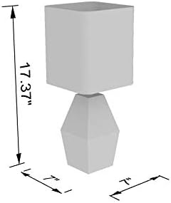 Livabliss Neeson – Lámpara de mesa minimalista de madera sintética, 17.37 pulgadas de alto x 7 pulgadas de ancho x 7 pulgadas de profundidad,