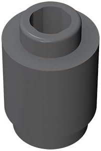Bloque de ladrillo clásico a granel, ladrillo redondo gris oscuro 1×1, ladrillo redondo de 100 piezas compatibles con piezas y piezas de Lego 3062