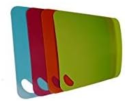 (4 unidades) Juego de tablas de cortar de plástico flexibles grandes con asa, tablero para usar con cuchillo de cocina, las alfombrillas son aptas