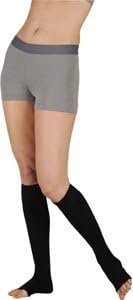 Juzo Dynamic Varin 3512 – Medias de punta abierta de 30-40 mmHg con banda superior de silicona, Negro –