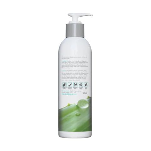 Nardo’s Natural Gel de aloe vera de 8 onzas, gel hidratante de hojas para cara, cabello, piel seca y cuero cabelludo, alivio de quemaduras solares,