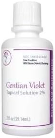 Solución tópica violeta de genciana primeros auxilios antiséptico 2% 2 onzas fabricado en Estados Unidos por Podiatree Company 10% alcohol HUMCO
