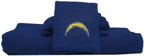 Northwest San DiegoLA Los Angeles Football Chargers – Juego de toallas de baño bordadas de 3 piezas (toalla de mano, toalla de baño y toallita)
