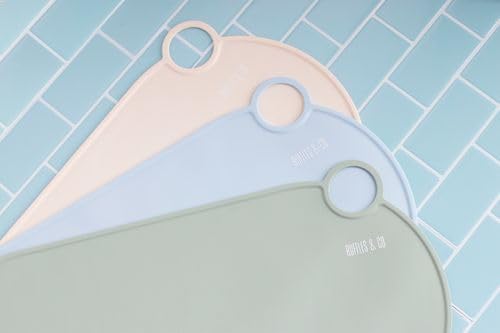 ruffles & co. Tapete de silicona para cuenco de perro y gato, antideslizante, impermeable, lavable, fácil de limpiar, apto para viajes, tapete para