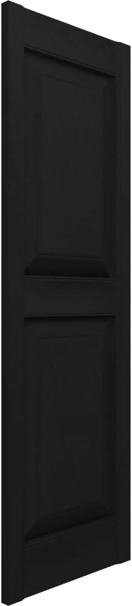 Ekena Millwork Vinilo estándar, dos paneles iguales con persianas de panel elevado, LP2S12X05100BL