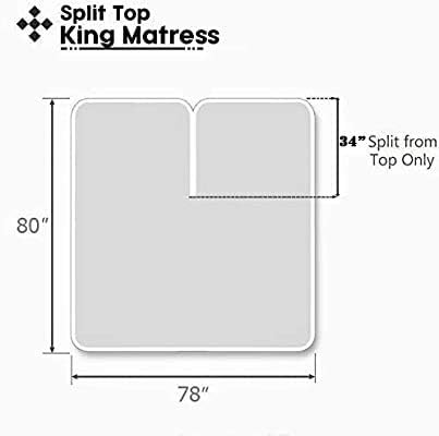 Sábanas para cama con número de sueño, tamaño King dividido, sábanas King divididas para cama de números de sueño, 100% algodón egipcio, gris oscuro