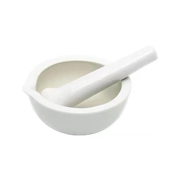 Trituradora de pastillas de 3.2 pulgadas, juego de herramientas de mortero de porcelana y mortero de molienda, molinillo de condimentos de mano,