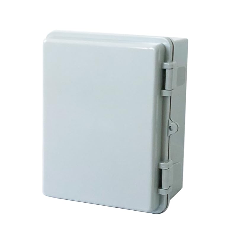 DJC Supply Co. ABS 6.6″ x 8.7″ x 4.3″ impermeable IP67 caja electrónica con bisagras con placa de montaje, soporte, cubierta de plástico y clips
