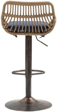 SZLIZCCC Juego de 2 taburetes giratorios de bar ajustables con reposapiés para cocina, bar, restaurante (azul)