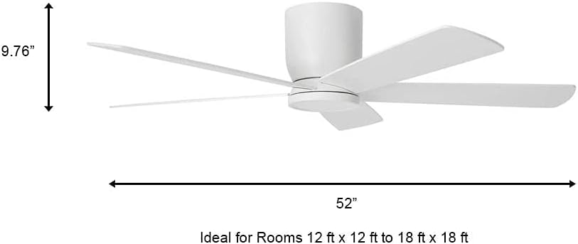 Collection Britton SW19110 MWH – Ventilador de techo LED integrado de 52 pulgadas con kit de luces y mando a distancia, color blanco mate