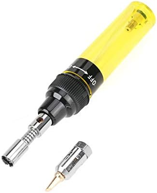 Pluma de soldadura de gas recargable inalámbrica Iso-Tip Pluma de gas butano para herramienta de reparación de PC electrónica 8ML ((amarillo))
