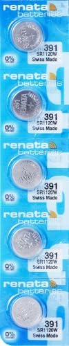 Renata Batteries Batería de reloj de óxido de plata 391 (paquete de 5)