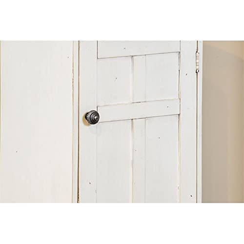 Pemberly Row Caja de basura de madera de granja de 16 pulgadas en blancomarrón oscuro