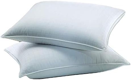 MediCheck – Paquete de 2 almohadas de cama cubiertas de vinilo blanco  Limpiables fáciles de limpiar  Soporte suave de perfil bajo no esponjoso  No