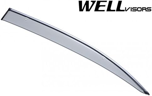 WellVisors Repuesto para Lexus ES300 y ES330 2002-2006 Clip-ON cromado, protector de lluvia lateral teñido de humo, deflectores de ventana 3-847LX010