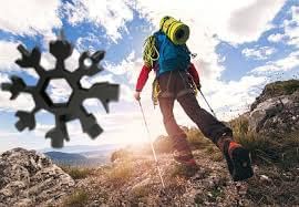 Abrebotellas de copo de nieve portátil 18 en 1 de acero inoxidable, kit de destornilladores Phillips planosherramientas de llave para acampar al